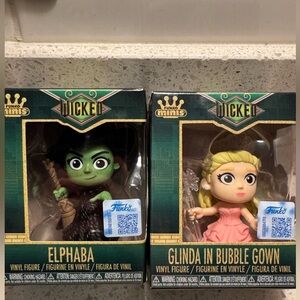 Wicked Funko Minis Elphaba Thropp & Glinda Upland Vinyl Figure NIB - only set -